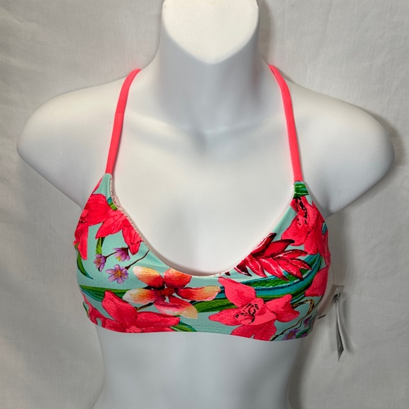 Body Glove Floral Bikini Top with Pink Accents - Picture 1 of 7